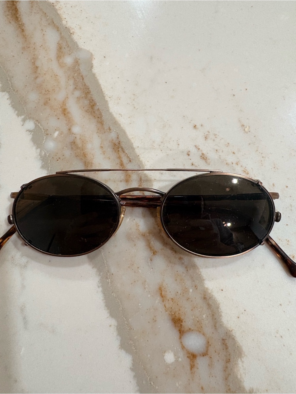 Giorgio Armani Classic Oval Sunglasses - Black Lenses, Brown Frame